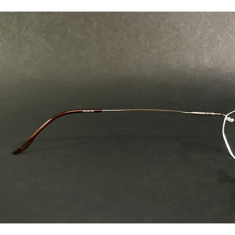 Naturally Rimless Eyeglasses Frames NR 344 SAG Dark Gold Octagonal 47-18-135